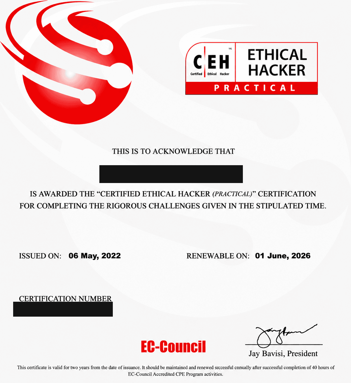 CEH certificate
