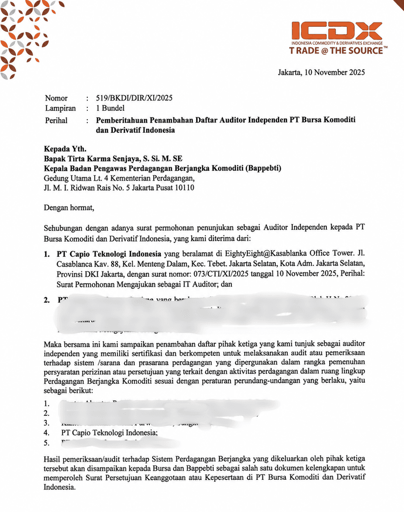 ICDX certificate